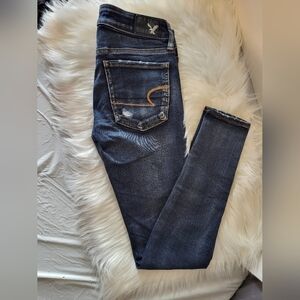American Eagle Outfitters Women Dark Blue Jeggings , Size 2 (26)